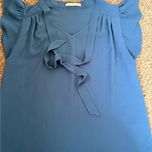 Active USA Blue Ruffle Sleeve Blouse